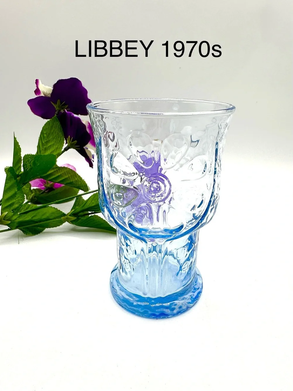 Libbey Country Garden Blue 1975 Tumbler